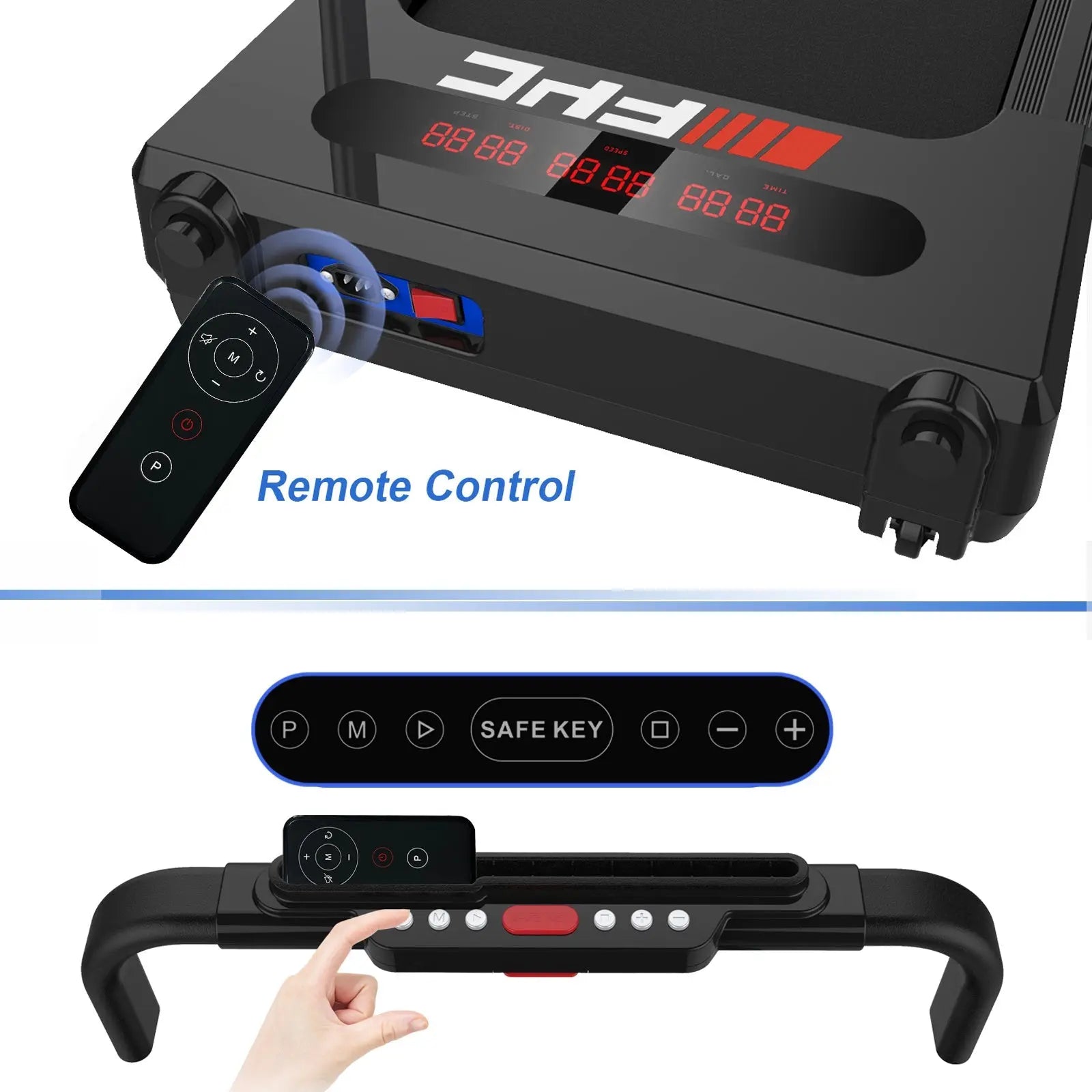 2 - in - 1 Folding Treadmill – Space - Saving Foldable Running & Walking Machine for Home Fitness - ThriveMinded & WellHaven Co