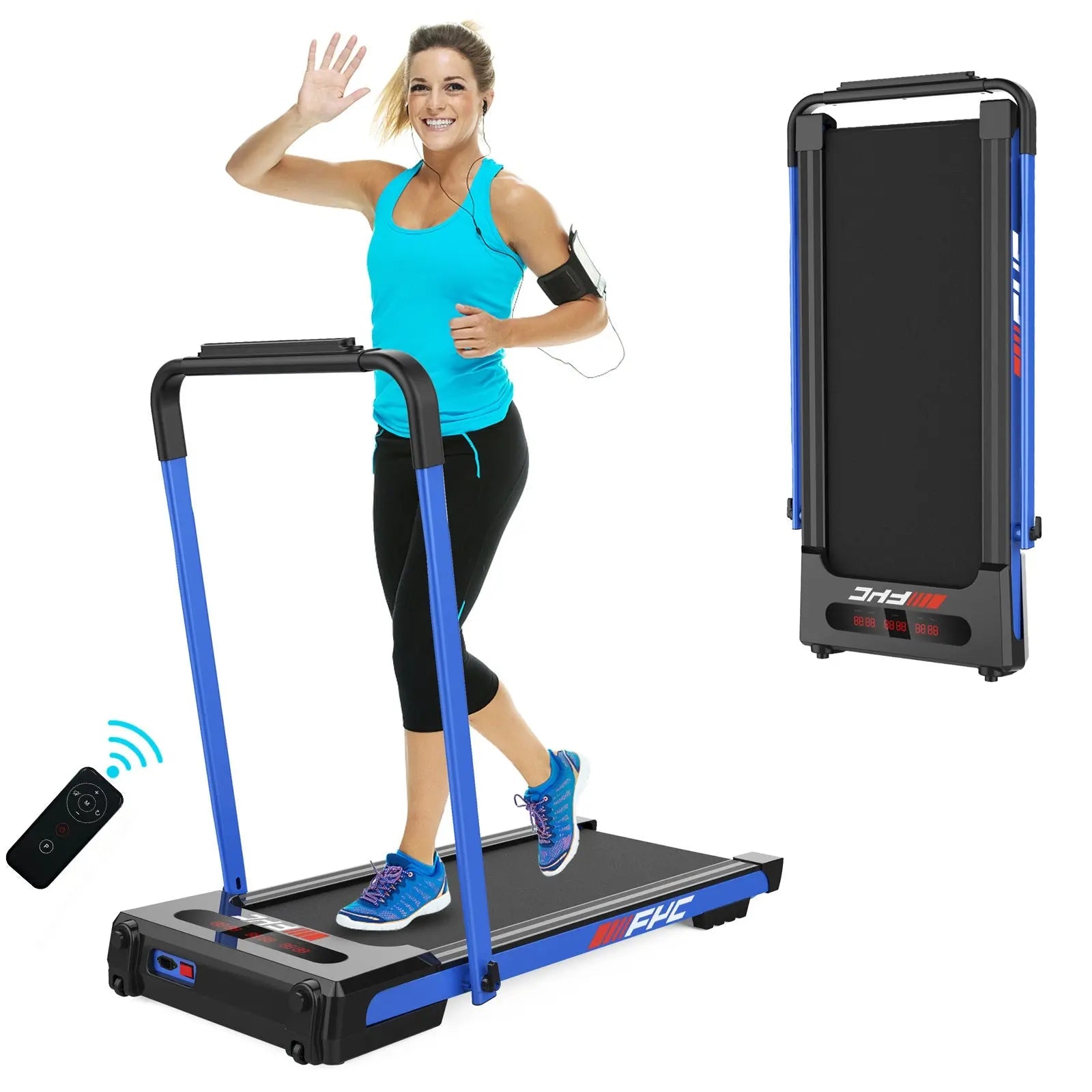 2 - in - 1 Folding Treadmill – Space - Saving Foldable Running & Walking Machine for Home Fitness - ThriveMinded & WellHaven Co