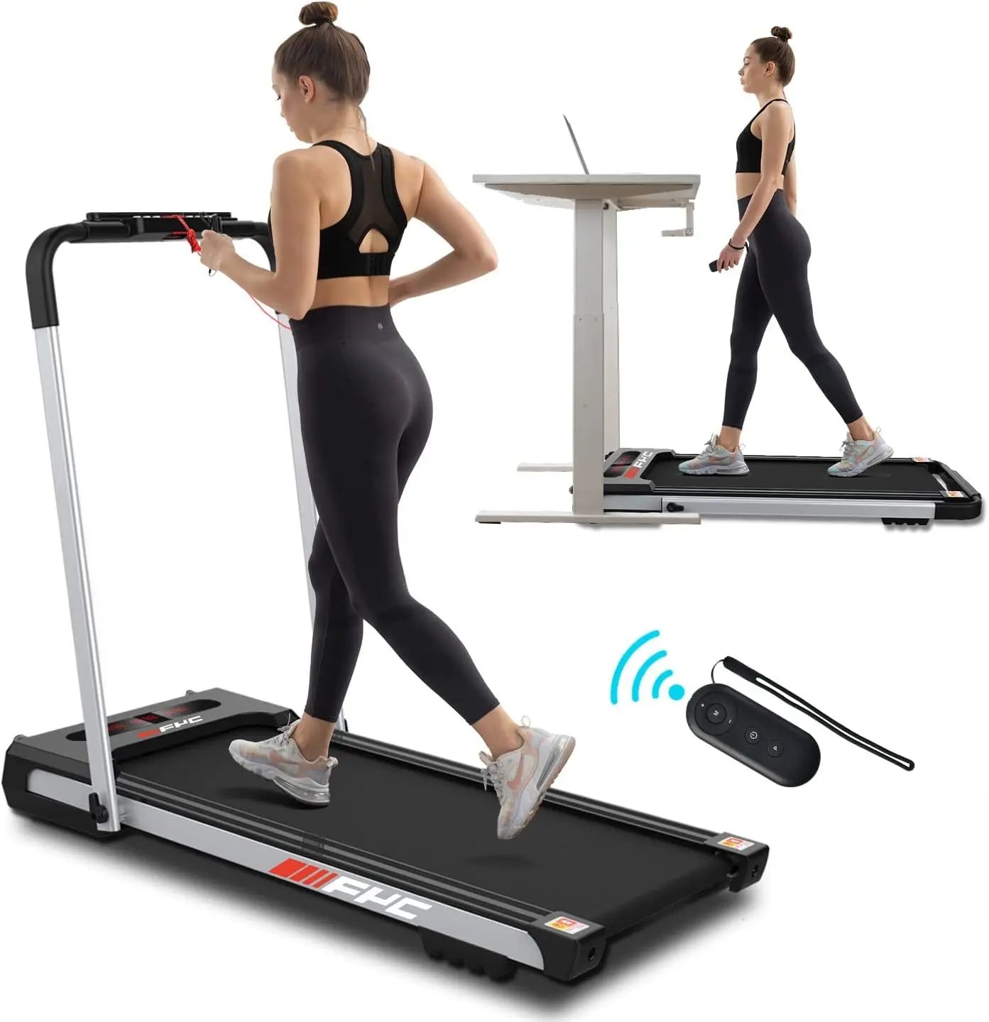 2 - in - 1 Treadmill & Under Desk Walking Pad – Compact, Quiet Home & Office Fitness Machine - ThriveMinded & WellHaven Co