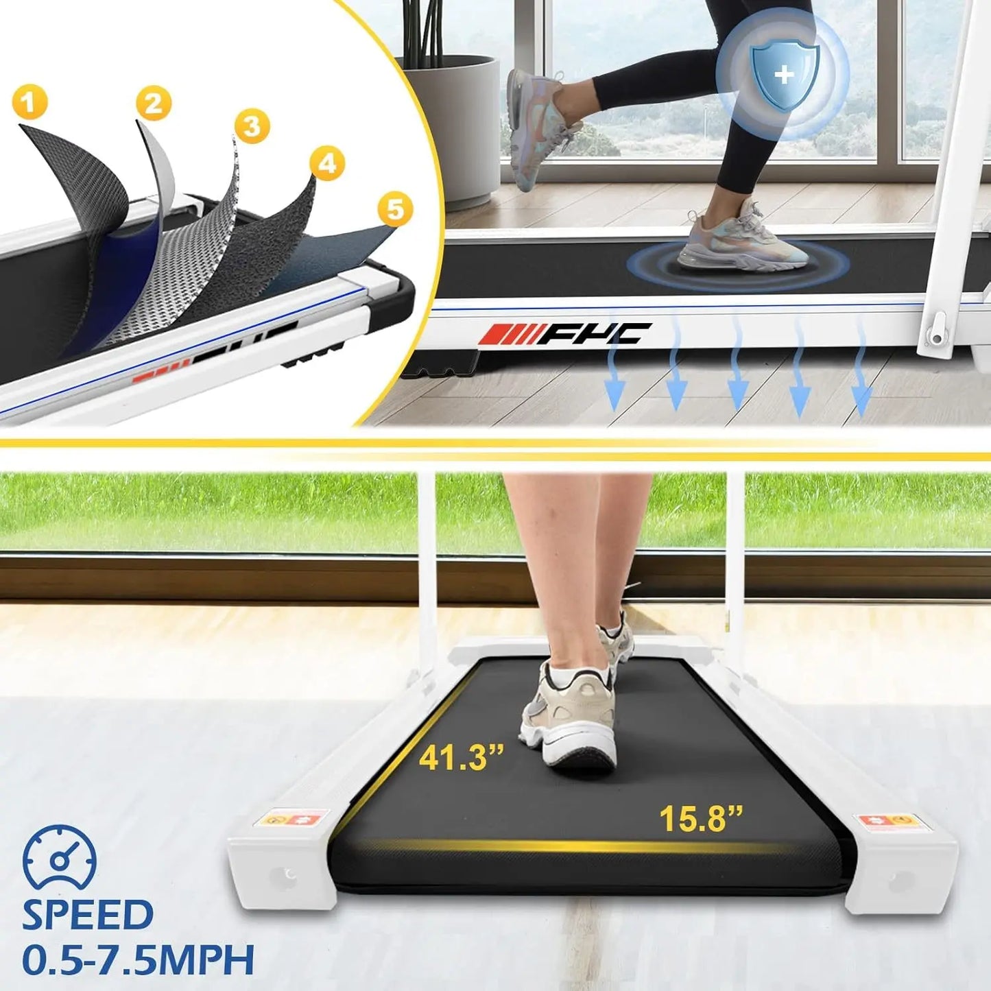 2 - in - 1 Treadmill & Under Desk Walking Pad – Compact, Quiet Home & Office Fitness Machine - ThriveMinded & WellHaven Co