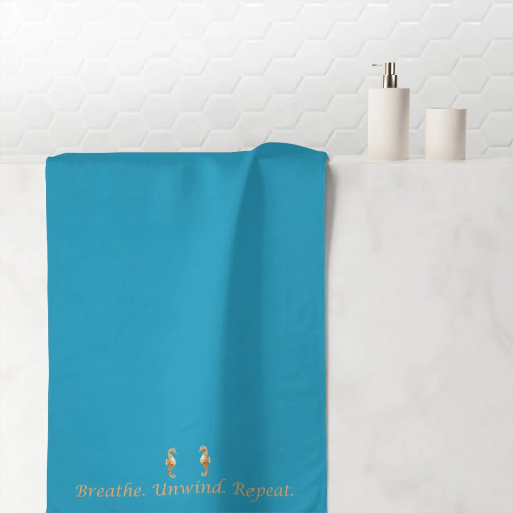 Breathe. Unwind. Repeat." Mink - Cotton Bath Towel – Soft, Luxurious & Spa - Like Comfort - ThriveMinded & WellHaven Co