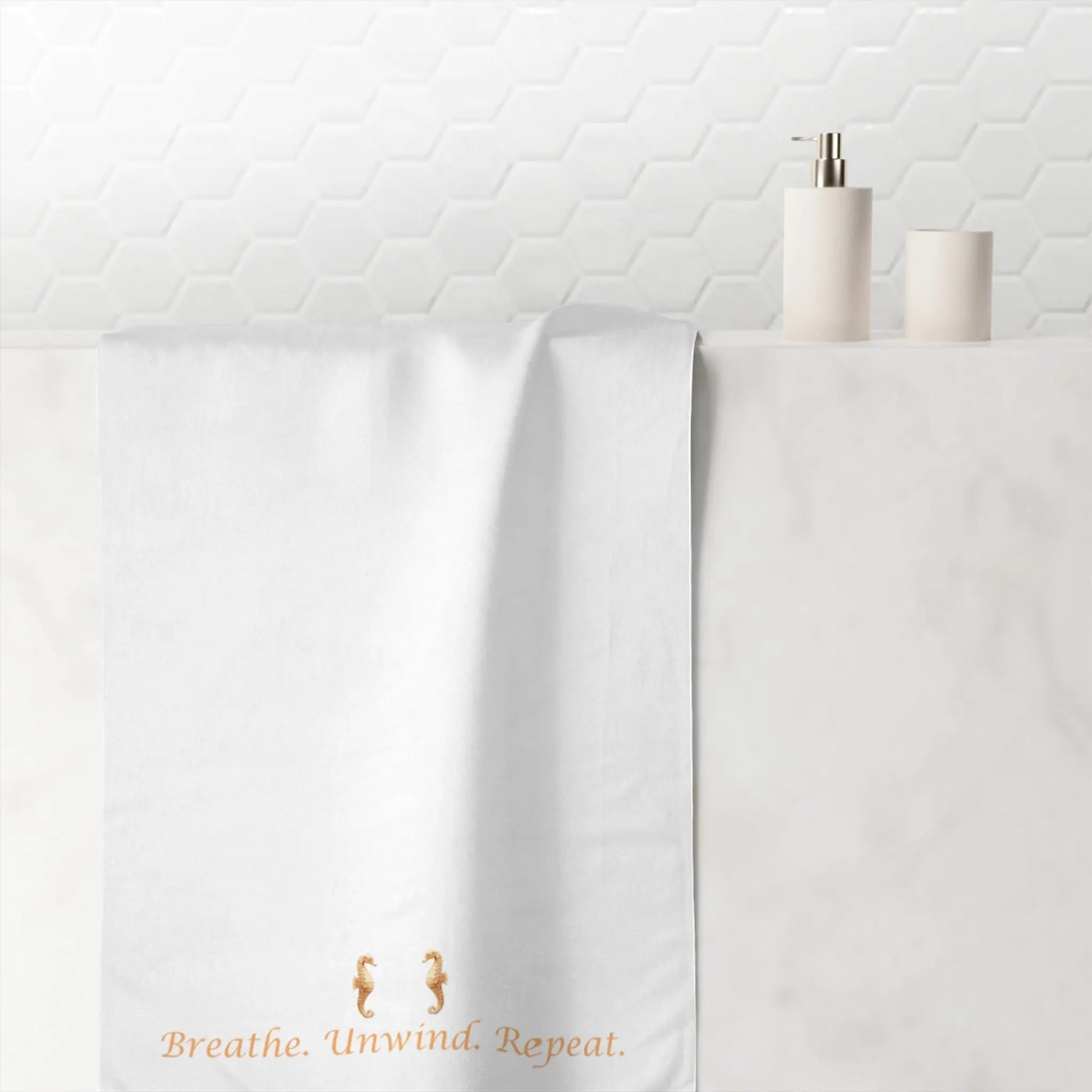 Breathe. Unwind. Repeat." Mink - Cotton Bath Towel – Soft, Luxurious & Spa - Like Comfort - ThriveMinded & WellHaven Co