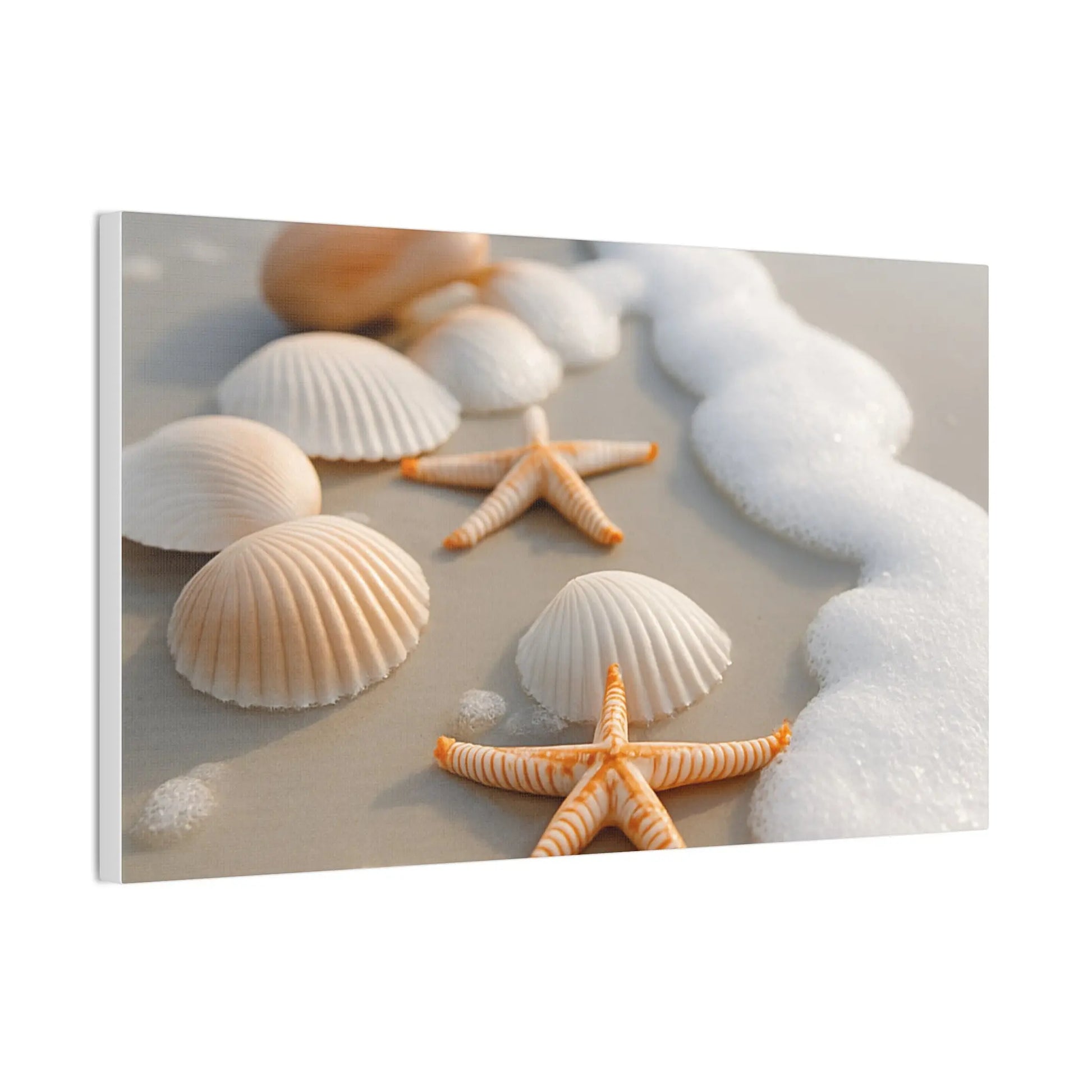 “Coastal Calm” Beach Shell & Starfish Canvas Art Print – Ocean - Inspired Wall Décor - Ocean Photography - ThriveMinded & WellHaven Co