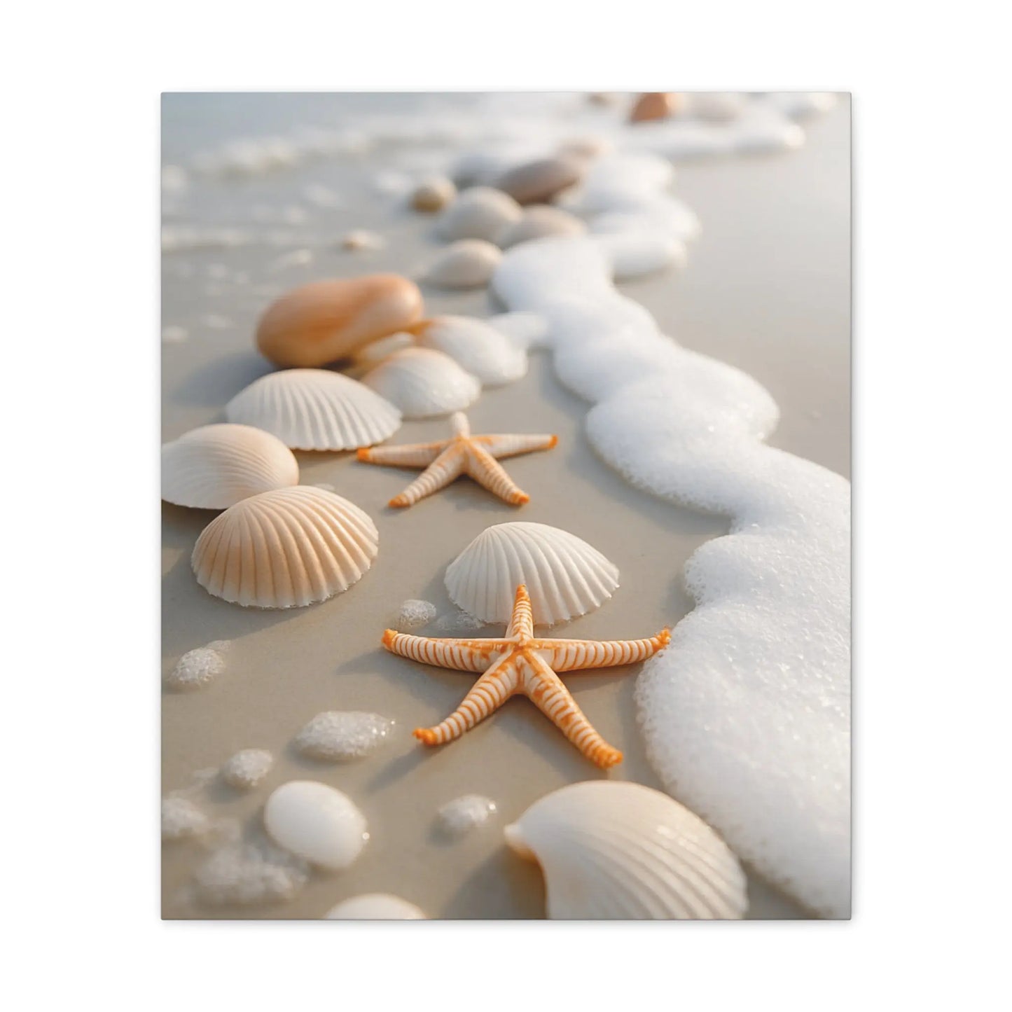 “Coastal Calm” Beach Shell & Starfish Canvas Art Print – Ocean - Inspired Wall Décor - Ocean Photography - ThriveMinded & WellHaven Co