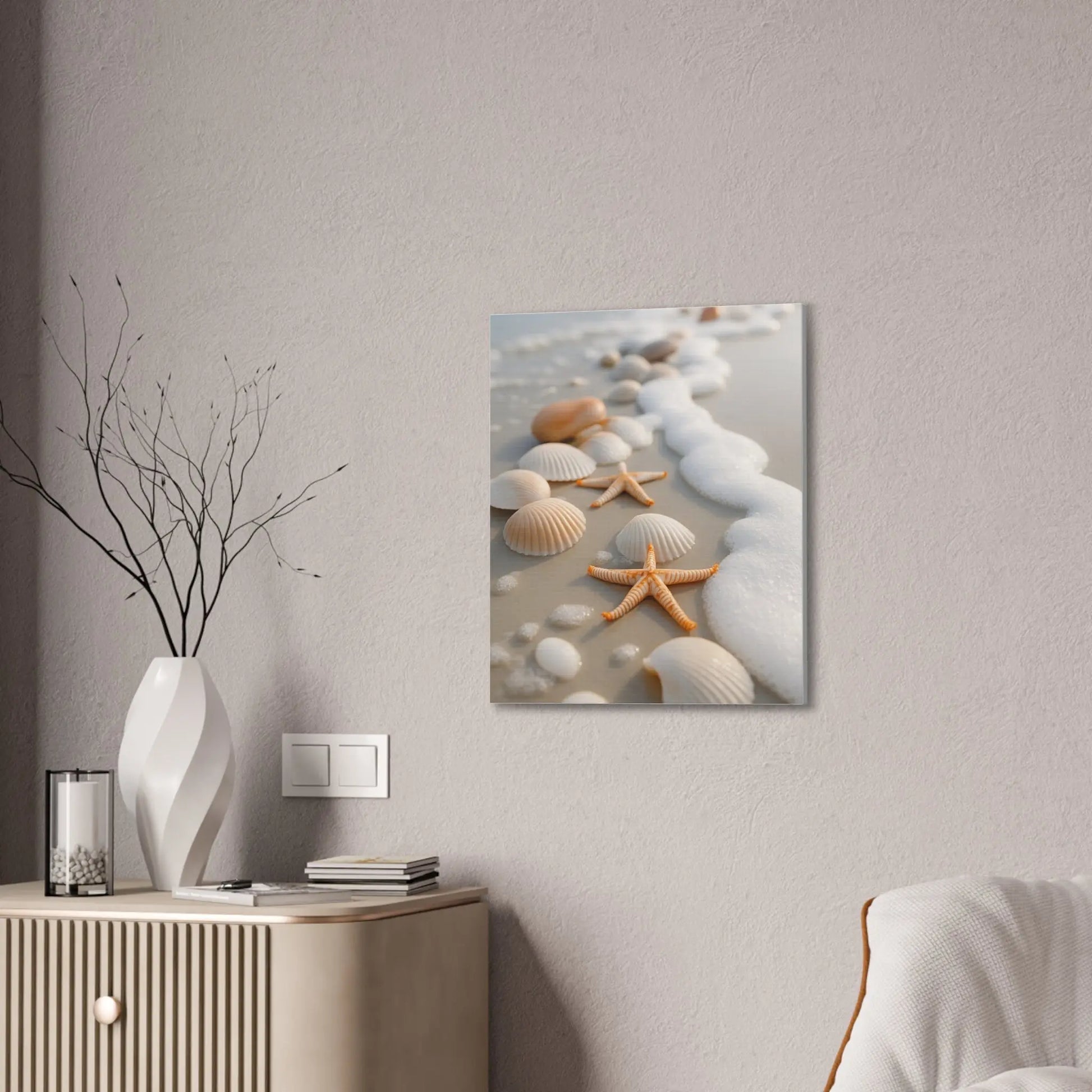 “Coastal Calm” Beach Shell & Starfish Canvas Art Print – Ocean - Inspired Wall Décor - Ocean Photography - ThriveMinded & WellHaven Co