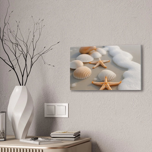 “Coastal Calm” Beach Shell & Starfish Canvas Art Print – Ocean - Inspired Wall Décor - Ocean Photography - ThriveMinded & WellHaven Co