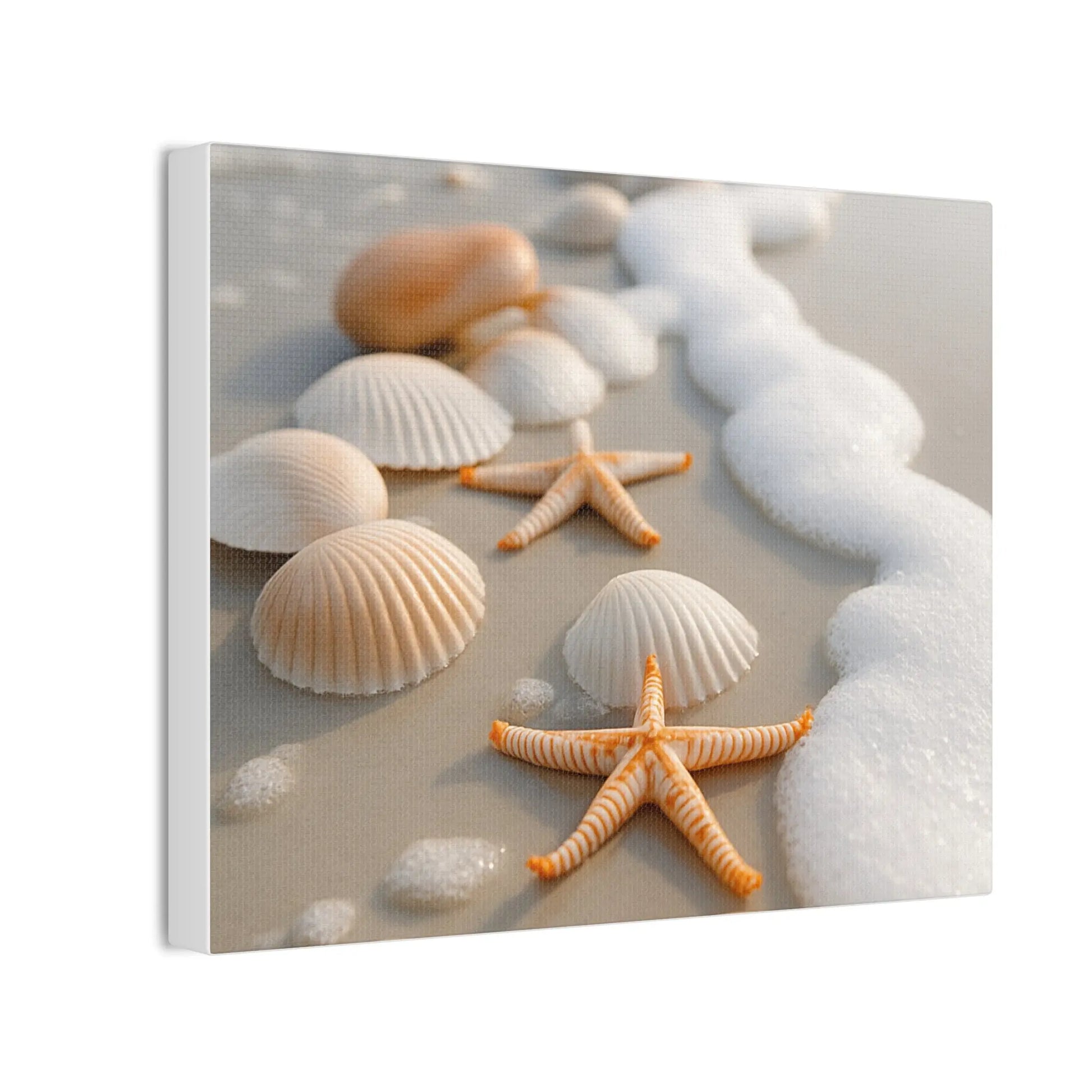 “Coastal Calm” Beach Shell & Starfish Canvas Art Print – Ocean - Inspired Wall Décor - Ocean Photography - ThriveMinded & WellHaven Co