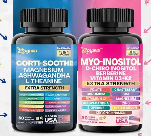 Corti Sooth Capsules – Stress Support with Magnesium, Ashwagandha & L - Theanine | Cortisol Balance & Relaxation - ThriveMinded & WellHaven Co