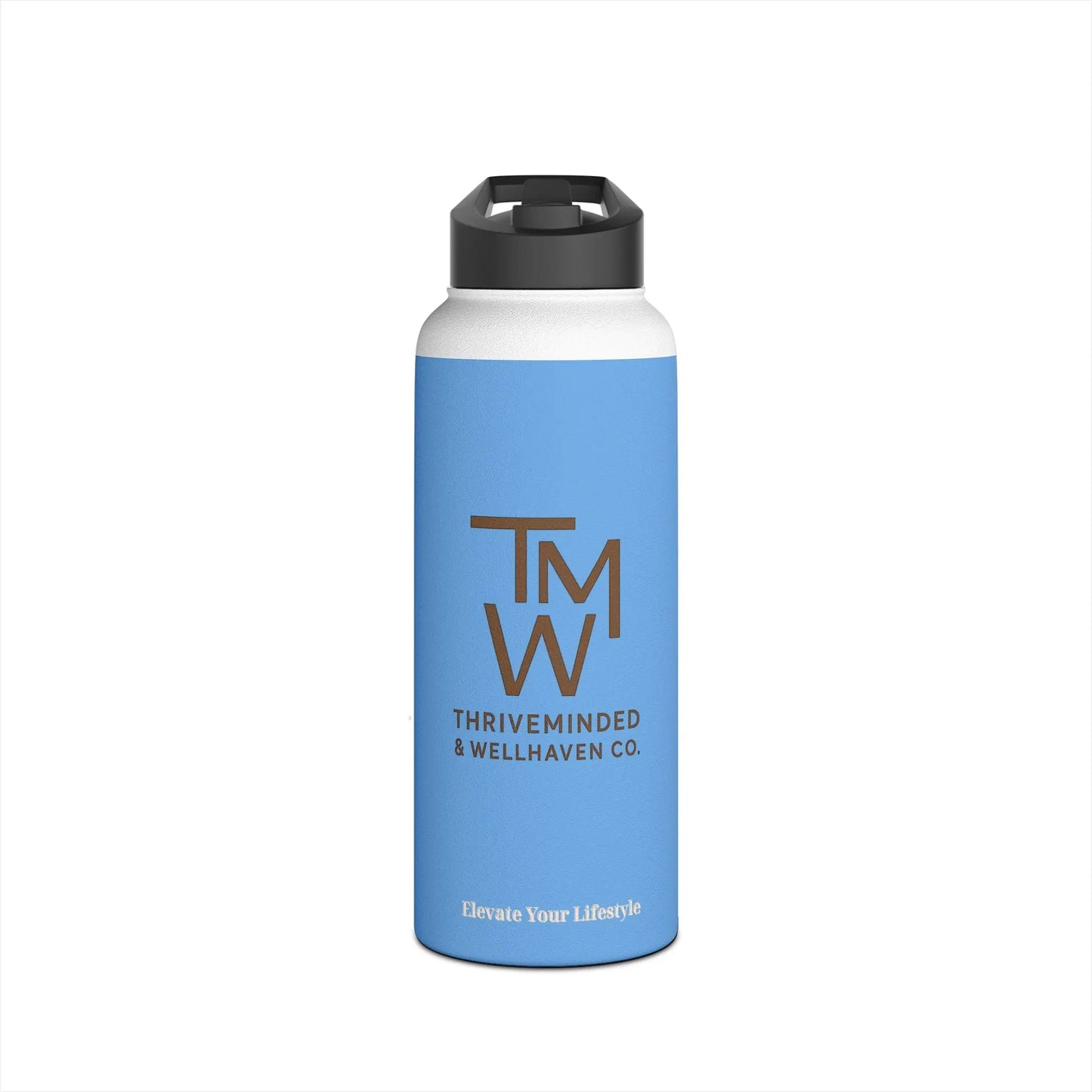 Custom Stainless Steel Water Bottle with Straw Lid – Insulated Reusable Drink Bottle by ThriveMinded & WellHaven Co | Eco - Friendly, Leak - Proof, Hot & Cold Flask for Gym, Travel, Office - ThriveMinded & WellHaven Co