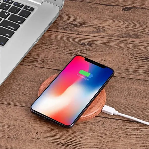 Eco - Friendly Bamboo Wireless Charger – Fast Charging Pad for iPhone & Android - ThriveMinded & WellHaven Co