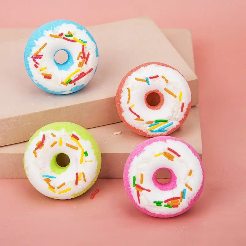 Explosion Dried Flower Bath Bomb Donut | Aromatherapy Oil & Bath Salt Set for Relaxing Spa Experience - ThriveMinded & WellHaven Co