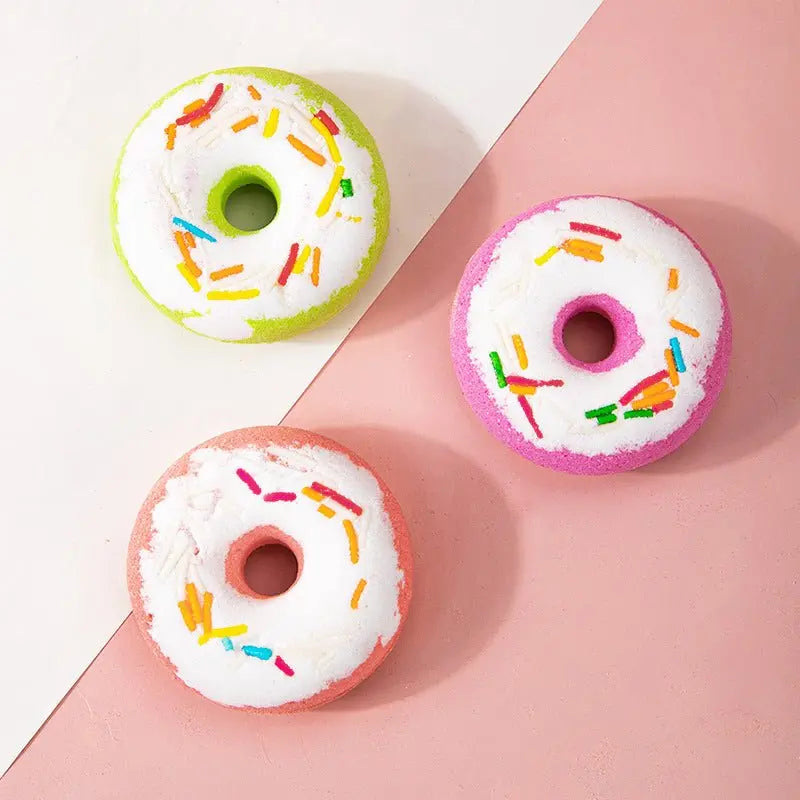 Explosion Dried Flower Bath Bomb Donut | Aromatherapy Oil & Bath Salt Set for Relaxing Spa Experience - ThriveMinded & WellHaven Co