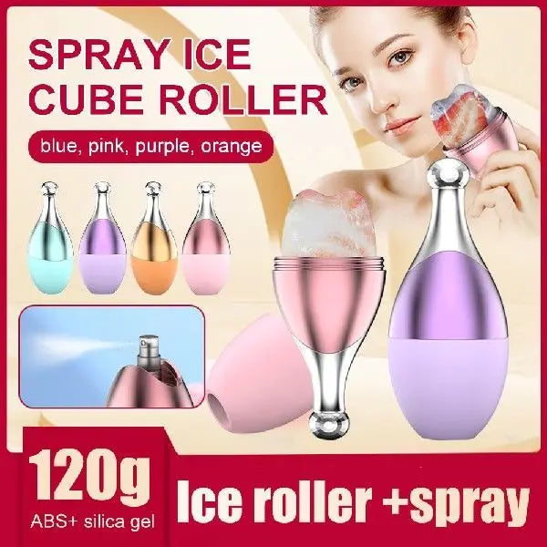 Facial Massage Ice Roller with Spray Silicone Skin - ThriveMinded & WellHaven Co