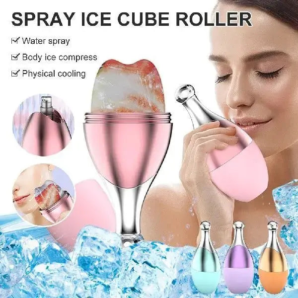 Facial Massage Ice Roller with Spray Silicone Skin - ThriveMinded & WellHaven Co