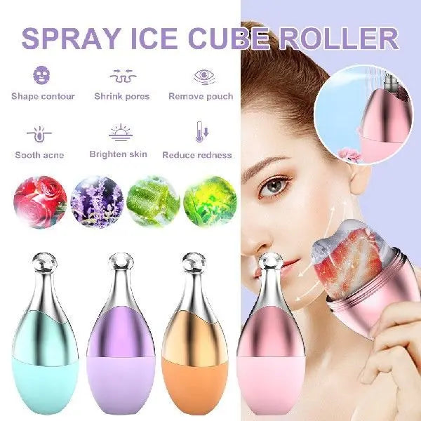 Facial Massage Ice Roller with Spray Silicone Skin - ThriveMinded & WellHaven Co