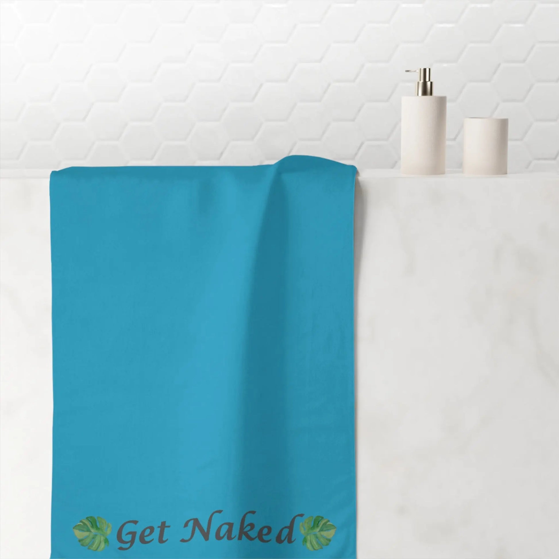 Get Naked" Mink - Cotton Bath Towel – Soft, Funny & Modern Bathroom Essential - ThriveMinded & WellHaven Co