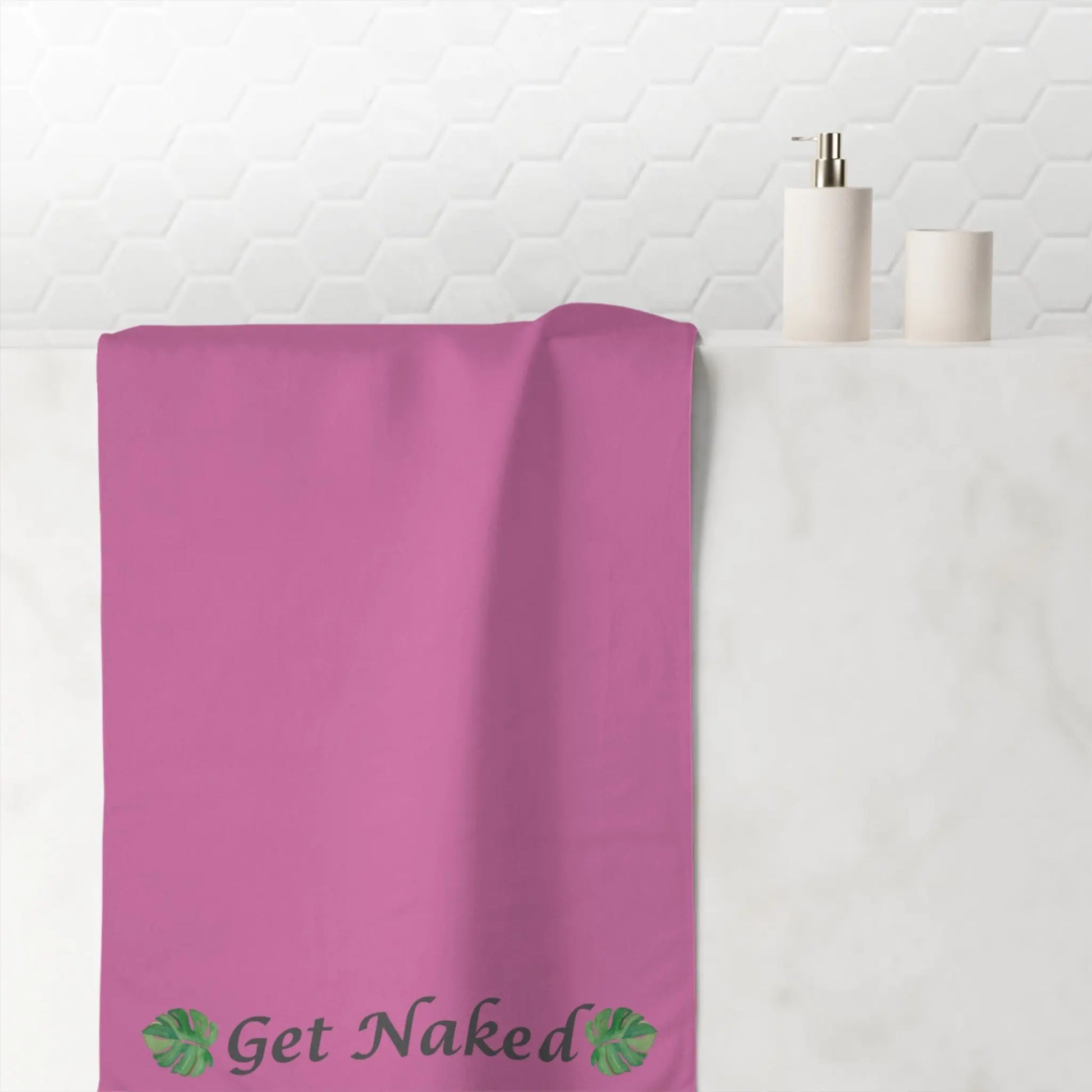 Get Naked" Mink - Cotton Bath Towel – Soft, Funny & Modern Bathroom Essential - ThriveMinded & WellHaven Co