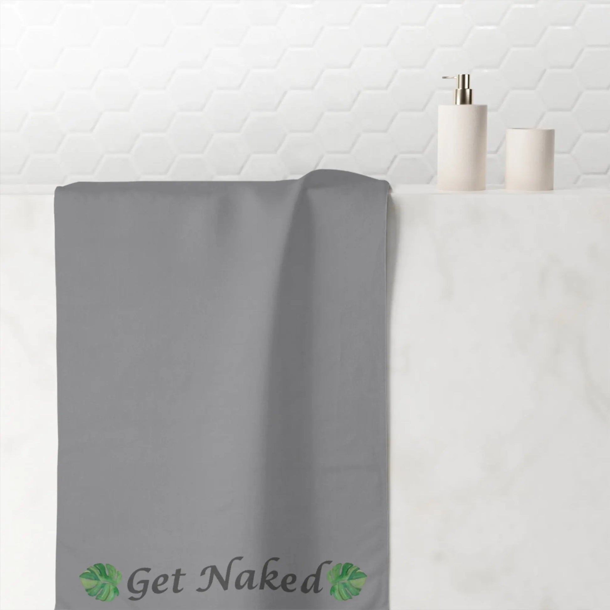 Get Naked" Mink - Cotton Bath Towel – Soft, Funny & Modern Bathroom Essential - ThriveMinded & WellHaven Co
