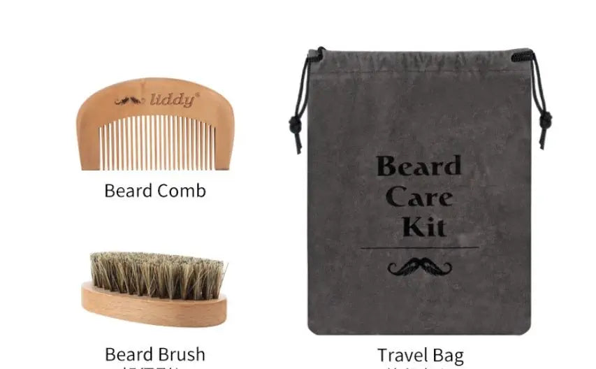 Men’s Premium Beard Care Kit with Essential Oils | Grooming Set for Beard Growth, Conditioning & Styling - ThriveMinded & WellHaven Co