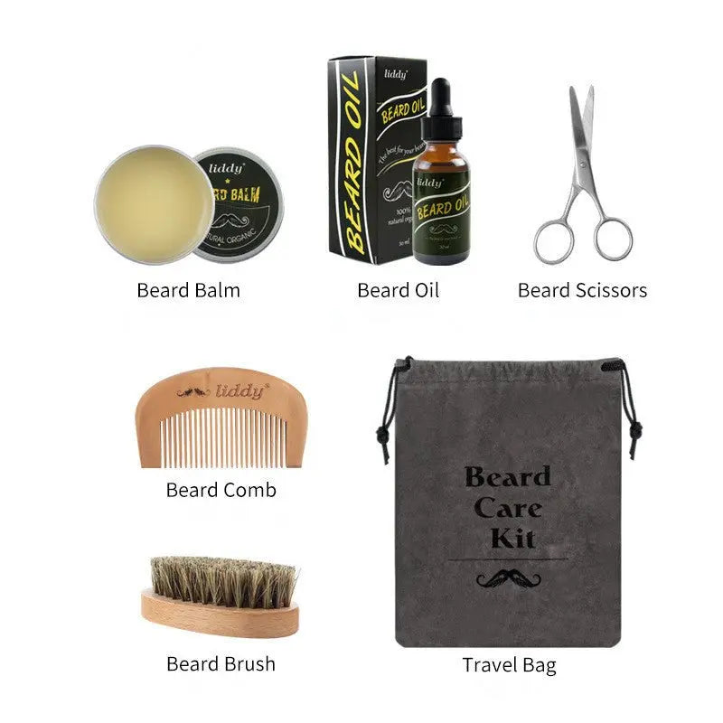Men’s Premium Beard Care Kit with Essential Oils | Grooming Set for Beard Growth, Conditioning & Styling - ThriveMinded & WellHaven Co