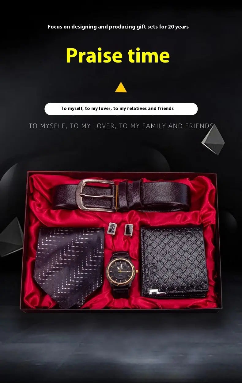 Men’s Quartz Watch Gift Set | Father’s Day Business Gift Suit | Elegant Timepiece with Premium Packaging - ThriveMinded & WellHaven Co