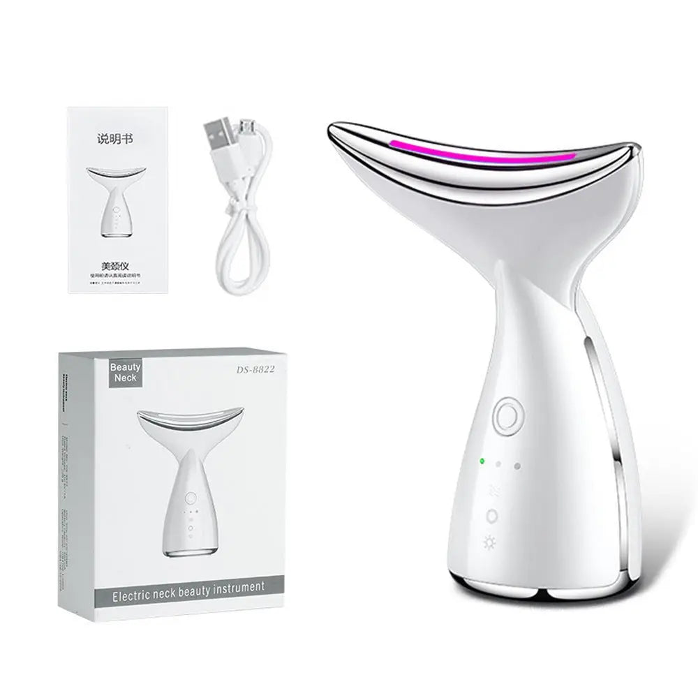 Microcurrent Neck & Face Beauty Device with 3 - Color LED Photon Therapy - ThriveMinded & WellHaven Co
