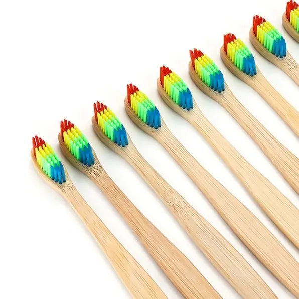 Rainbow Bamboo Toothbrush – Eco - Friendly, Stylish & Sustainable Oral Care - ThriveMinded & WellHaven Co