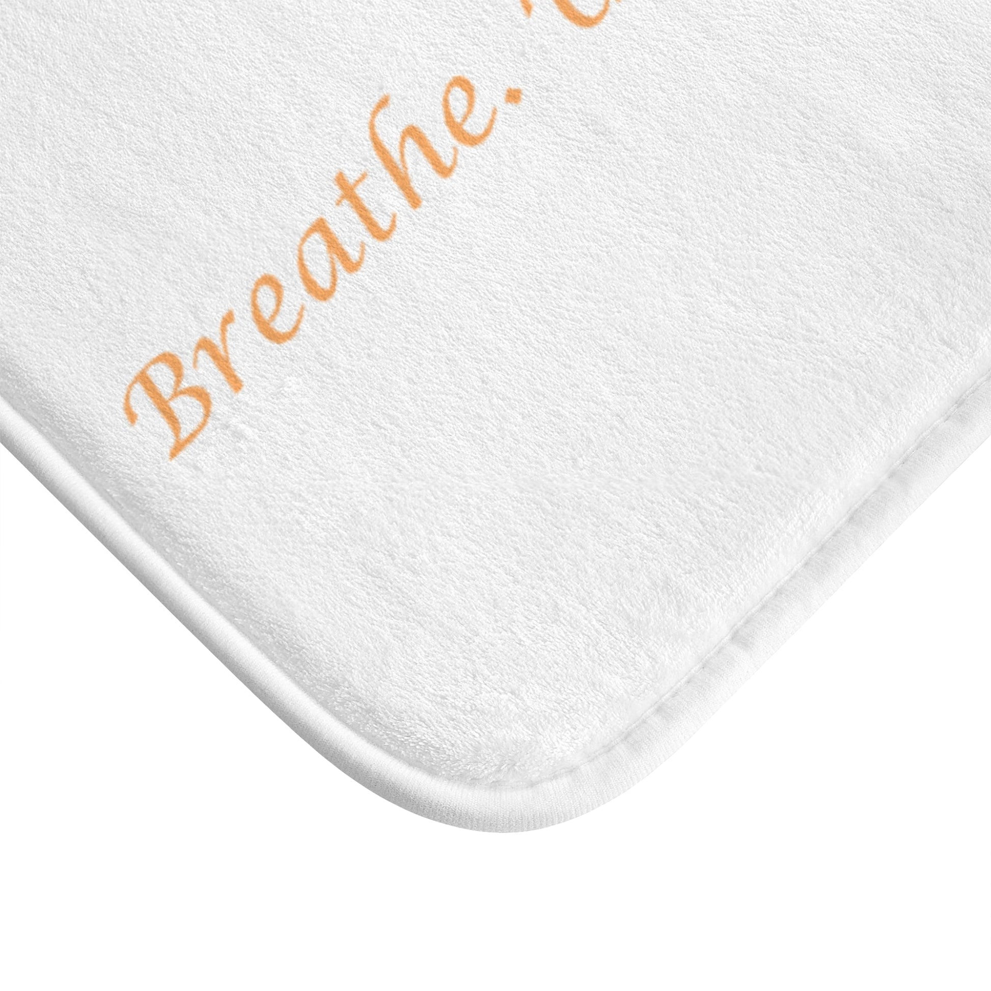 Relaxing Bath Mat with Inspirational Quote - Breathe. Unwind. Repeat. - ThriveMinded & WellHaven Co