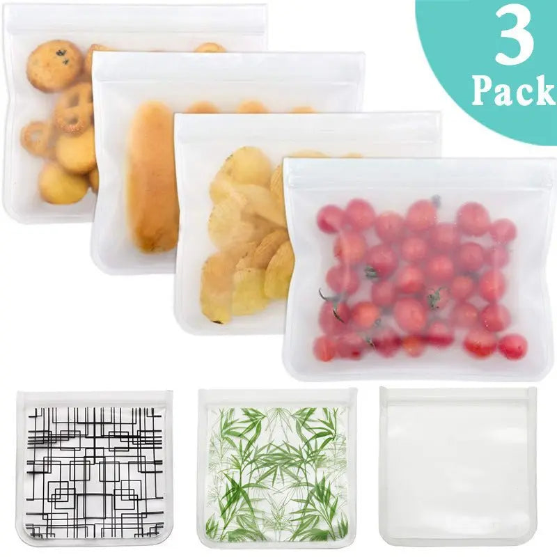 Reusable Food Preservation Storage Bags – Airtight, Leakproof & Eco - Friendly - ThriveMinded & WellHaven Co