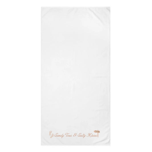 Sandy Toes & Salty Kisses" Mink - Cotton Bath Towel – Soft, Coastal - Inspired & Luxuriously Absorbent - ThriveMinded & WellHaven Co