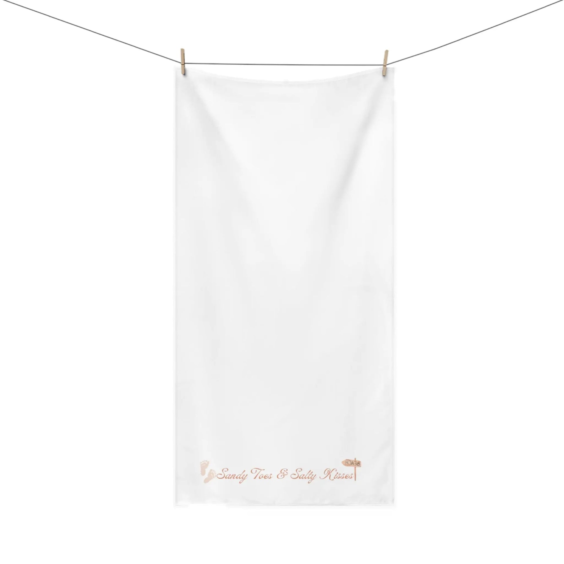 Sandy Toes & Salty Kisses" Mink - Cotton Bath Towel – Soft, Coastal - Inspired & Luxuriously Absorbent - ThriveMinded & WellHaven Co