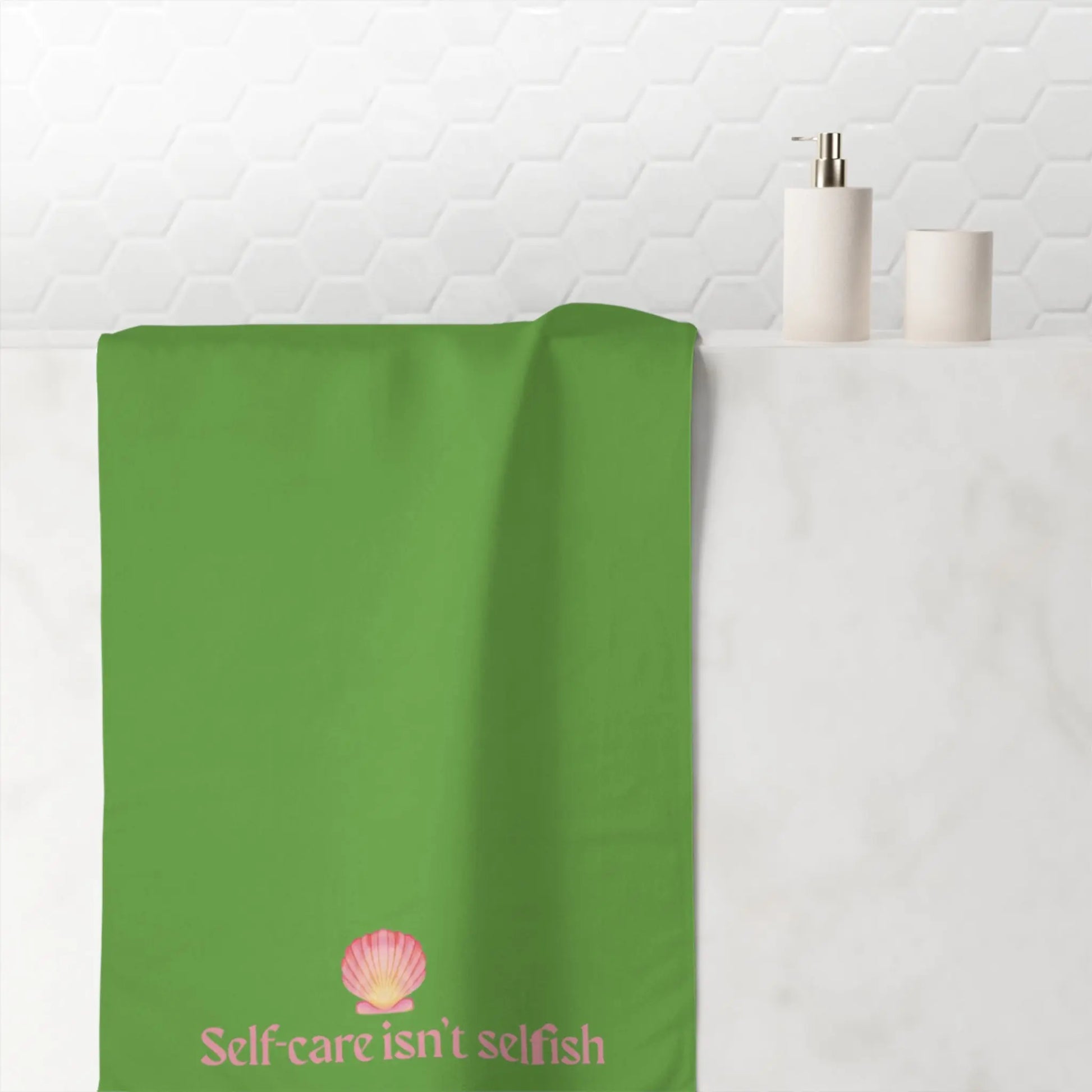 Self - Care Isn’t Selfish" Mink - Cotton Bath Towel – Soft, Luxurious & Wellness - Inspired - ThriveMinded & WellHaven Co