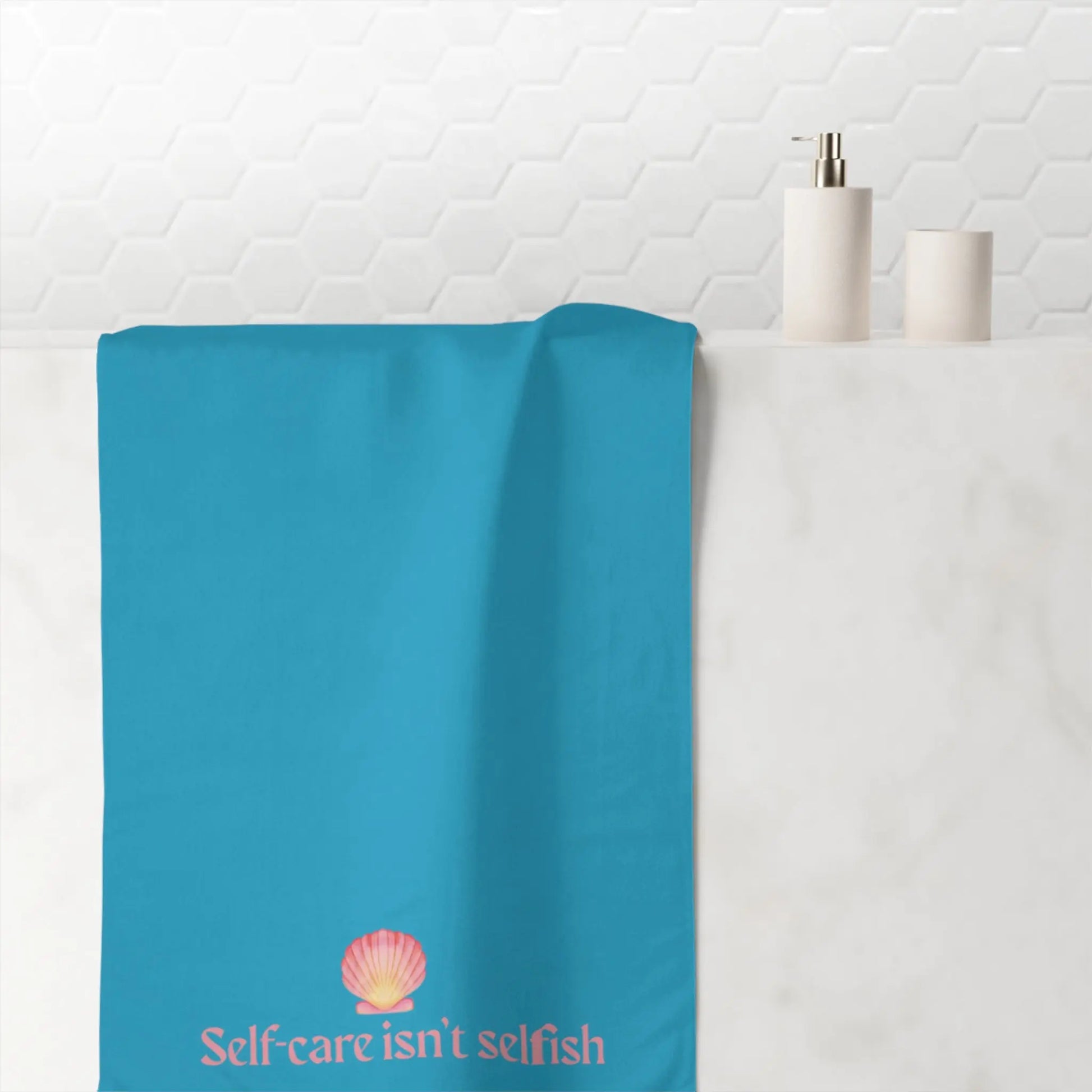 Self - Care Isn’t Selfish" Mink - Cotton Bath Towel – Soft, Luxurious & Wellness - Inspired - ThriveMinded & WellHaven Co