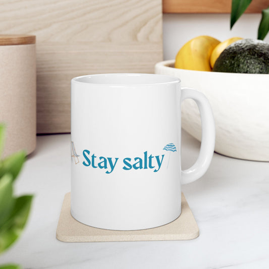 Stay Cozy Ceramic Mug, 11oz or 15oz Coffee Cup, Gift for Relaxation, Beach Lovers, Vacation Vibes, Cosy Home Décor - ThriveMinded & WellHaven Co