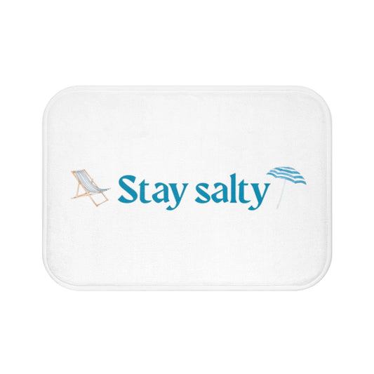 Stay Salty Bath Mat, Coastal Decor, Beach House Accessory, Summer Vibes, Bathroom Rug, Gift for Ocean Lovers - ThriveMinded & WellHaven Co