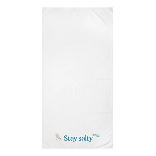 Stay Salty" Mink - Cotton Bath Towel – Soft, Coastal - Inspired & Playful Bathroom Essential - ThriveMinded & WellHaven Co