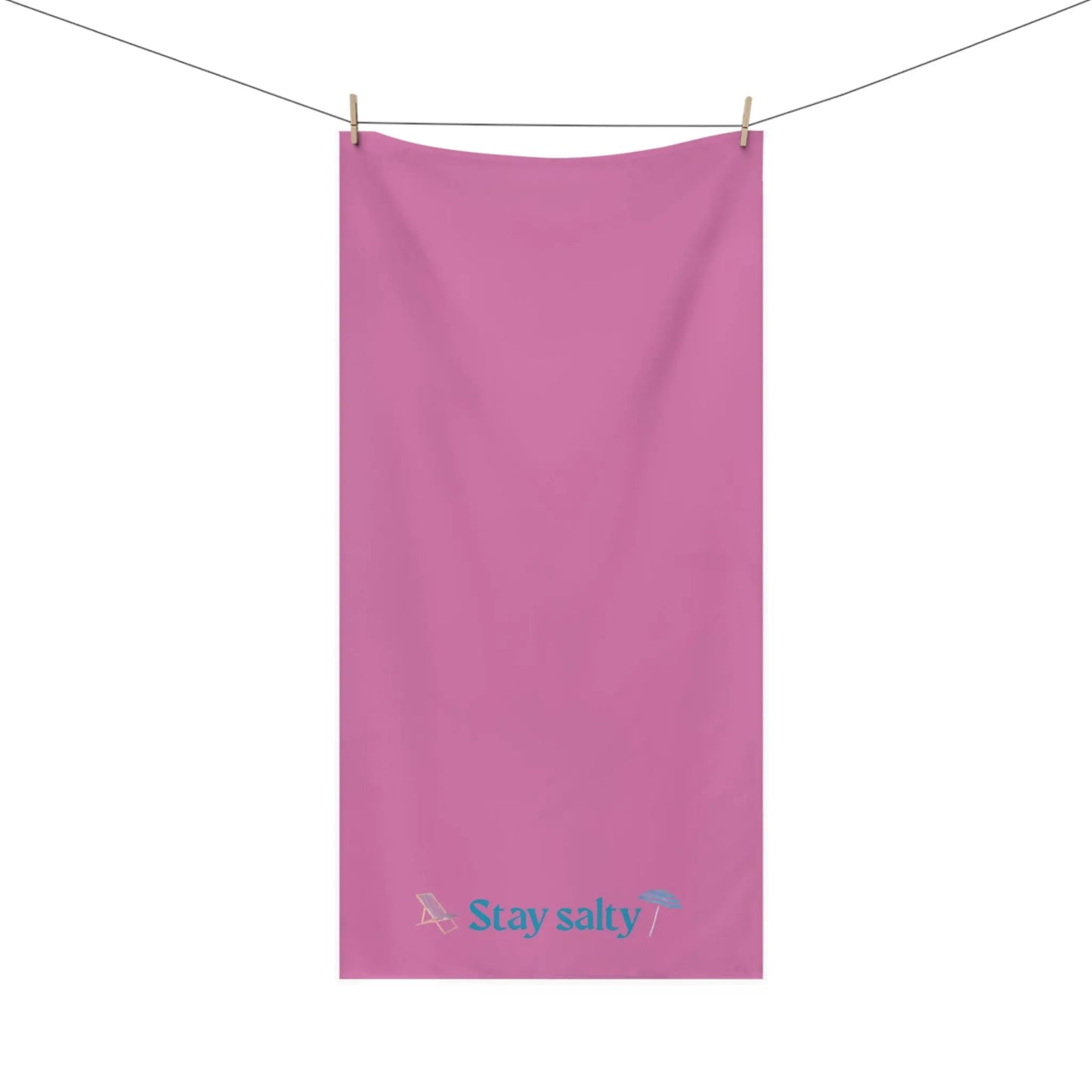 Stay Salty" Mink - Cotton Bath Towel – Soft, Coastal - Inspired & Playful Bathroom Essential - ThriveMinded & WellHaven Co