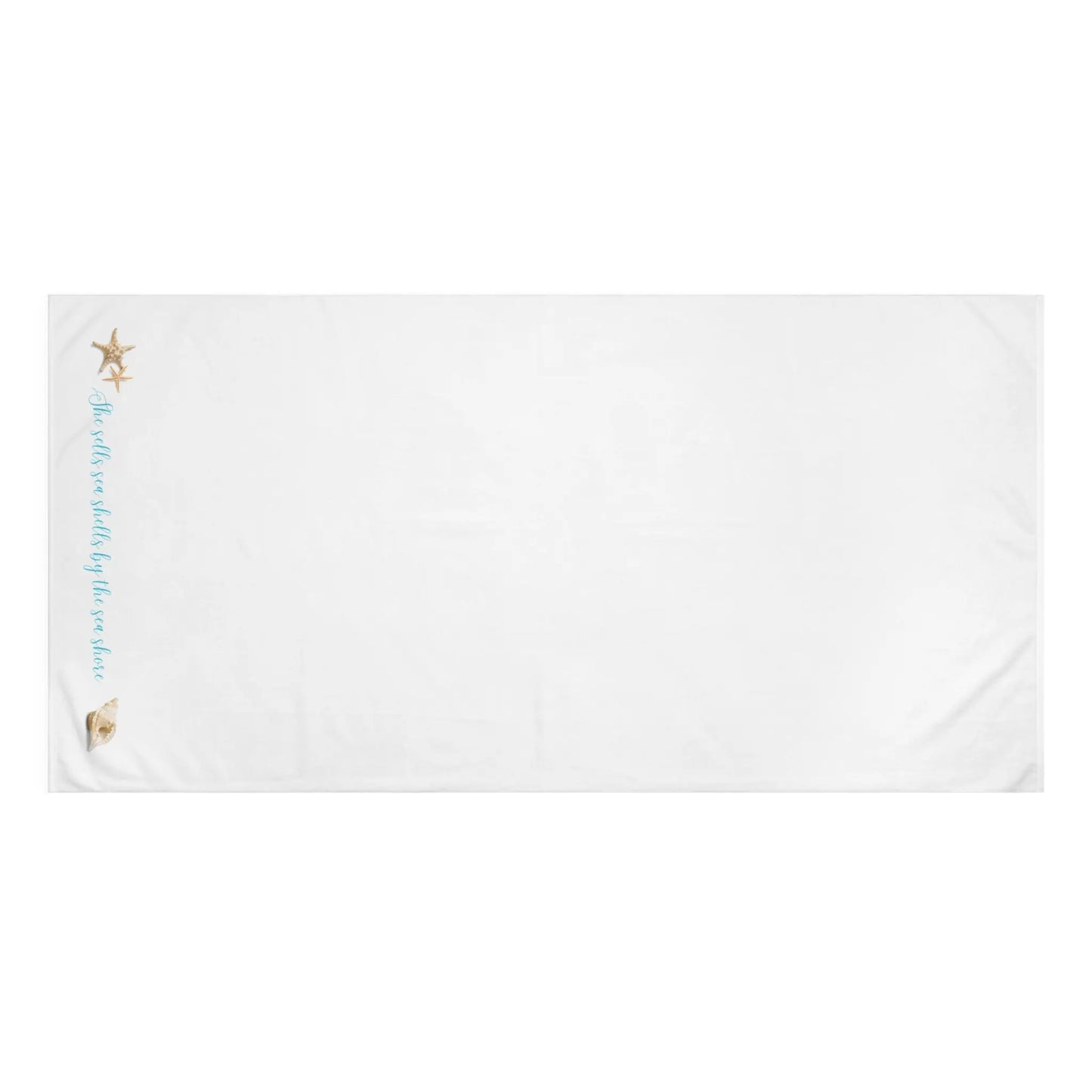 Ultimate Mink - Cotton Towel – "She Sells Sea Shells by the Sea Shore" Print with Shell Illustrations | Soft, Absorbent & Stylish Beach Towel - ThriveMinded & WellHaven Co