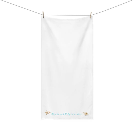 Ultimate Mink - Cotton Towel – "She Sells Sea Shells by the Sea Shore" Print with Shell Illustrations | Soft, Absorbent & Stylish Beach Towel - ThriveMinded & WellHaven Co