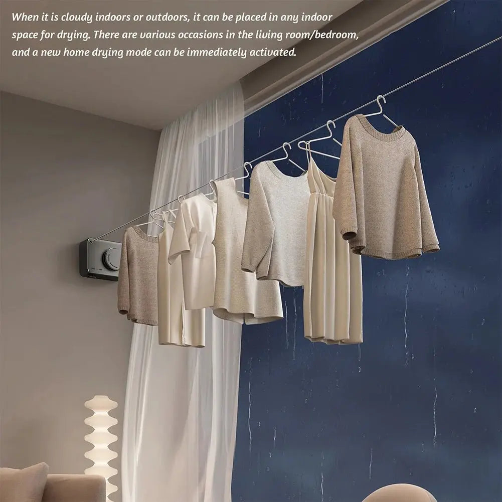 Wall Mounted Retractable Clothesline – Telescopic Rust - Proof Laundry Line, Indoor Outdoor Anti - Sag Drying Rack - ThriveMinded & WellHaven Co
