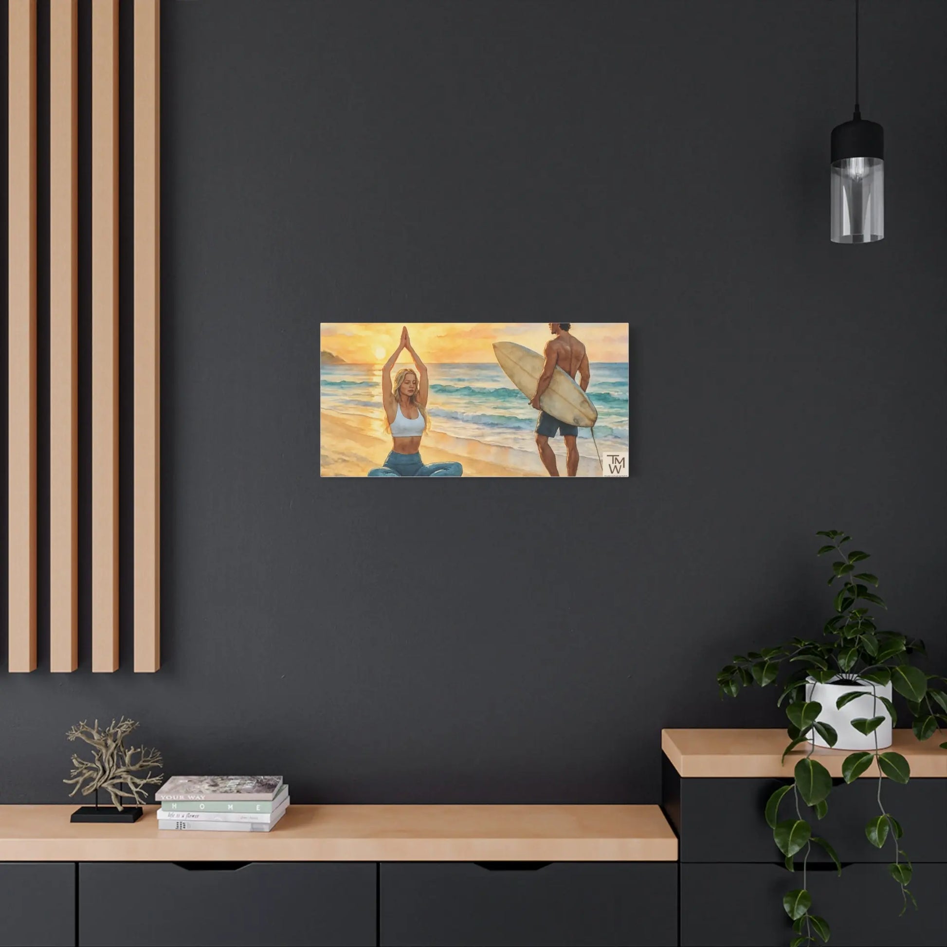 Yoga Beach Art Canvas Print – Mindful Wall Décor | Tranquil Ocean Meditation Artwork for Wellness Spaces - ThriveMinded & WellHaven Co
