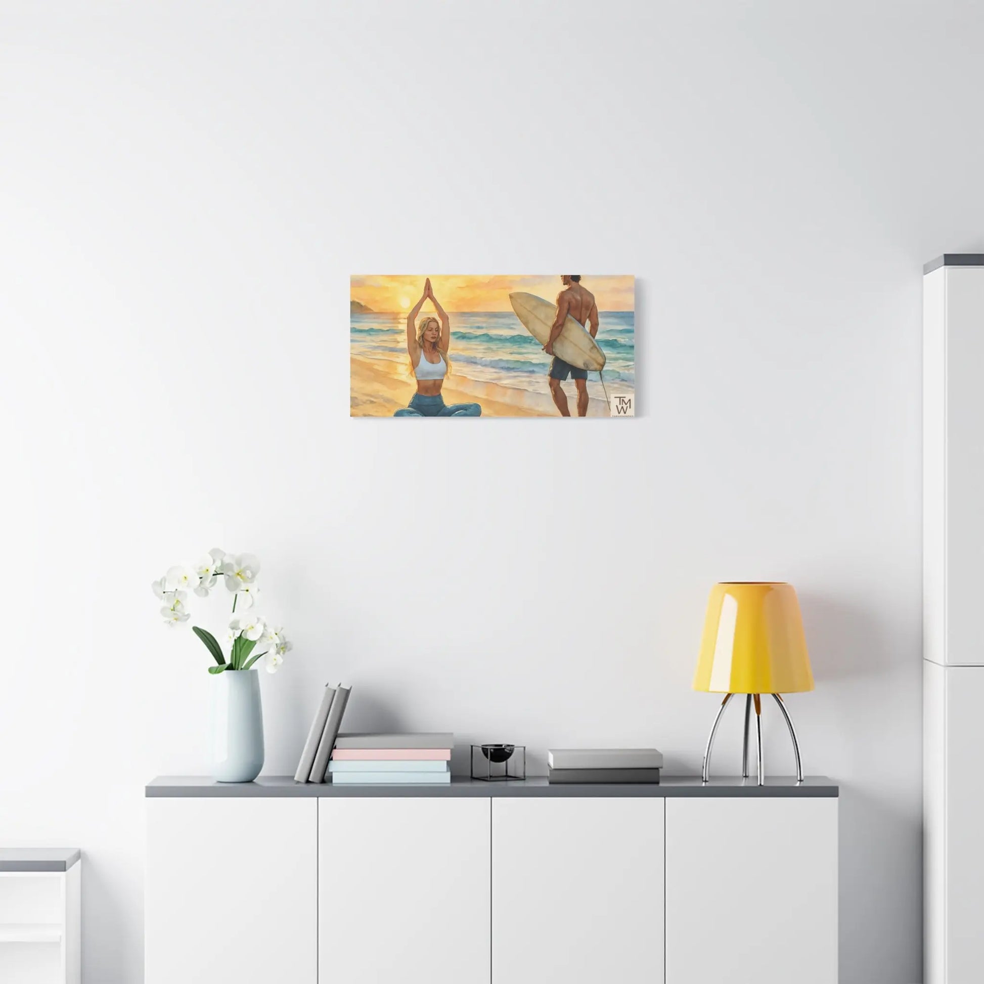 Yoga Beach Art Canvas Print – Mindful Wall Décor | Tranquil Ocean Meditation Artwork for Wellness Spaces - ThriveMinded & WellHaven Co