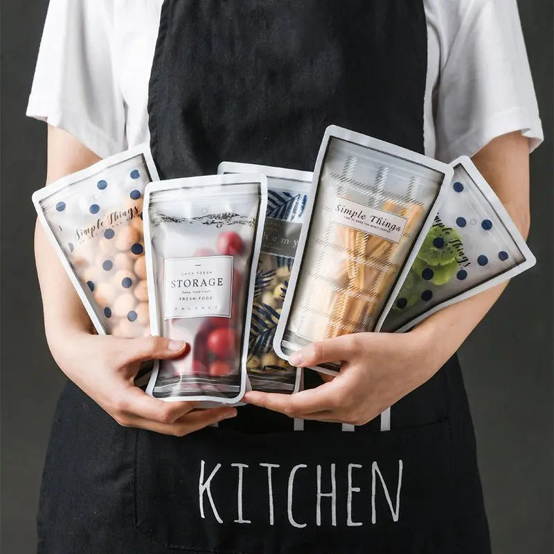 Zero Waste Reusable Silicone Ziplock Food Storage Bags – Cup Shape Stand - Up Bags for Snacks & Baked Goods - ThriveMinded & WellHaven Co