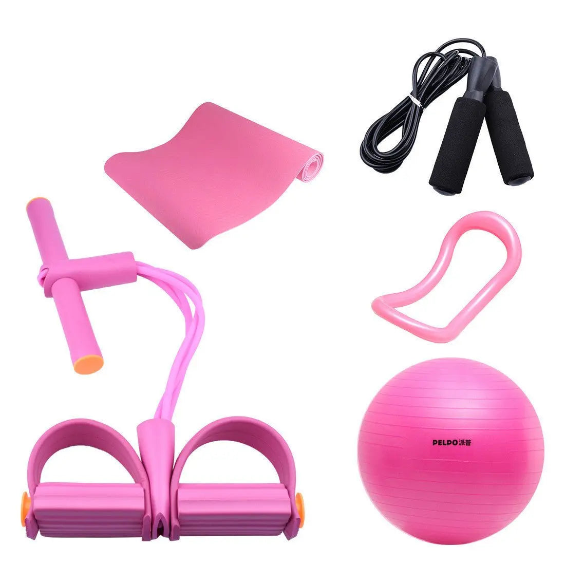 5 - Piece Yoga Set – Premium Mat & Essential Accessories for Complete Practice - ThriveMinded & WellHaven Co