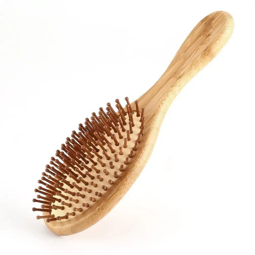 Bamboo Cushion Massage Brush – Eco - Friendly Scalp Stimulating Hairbrush for Healthy, Tangle - Free Hair - ThriveMinded & WellHaven Co