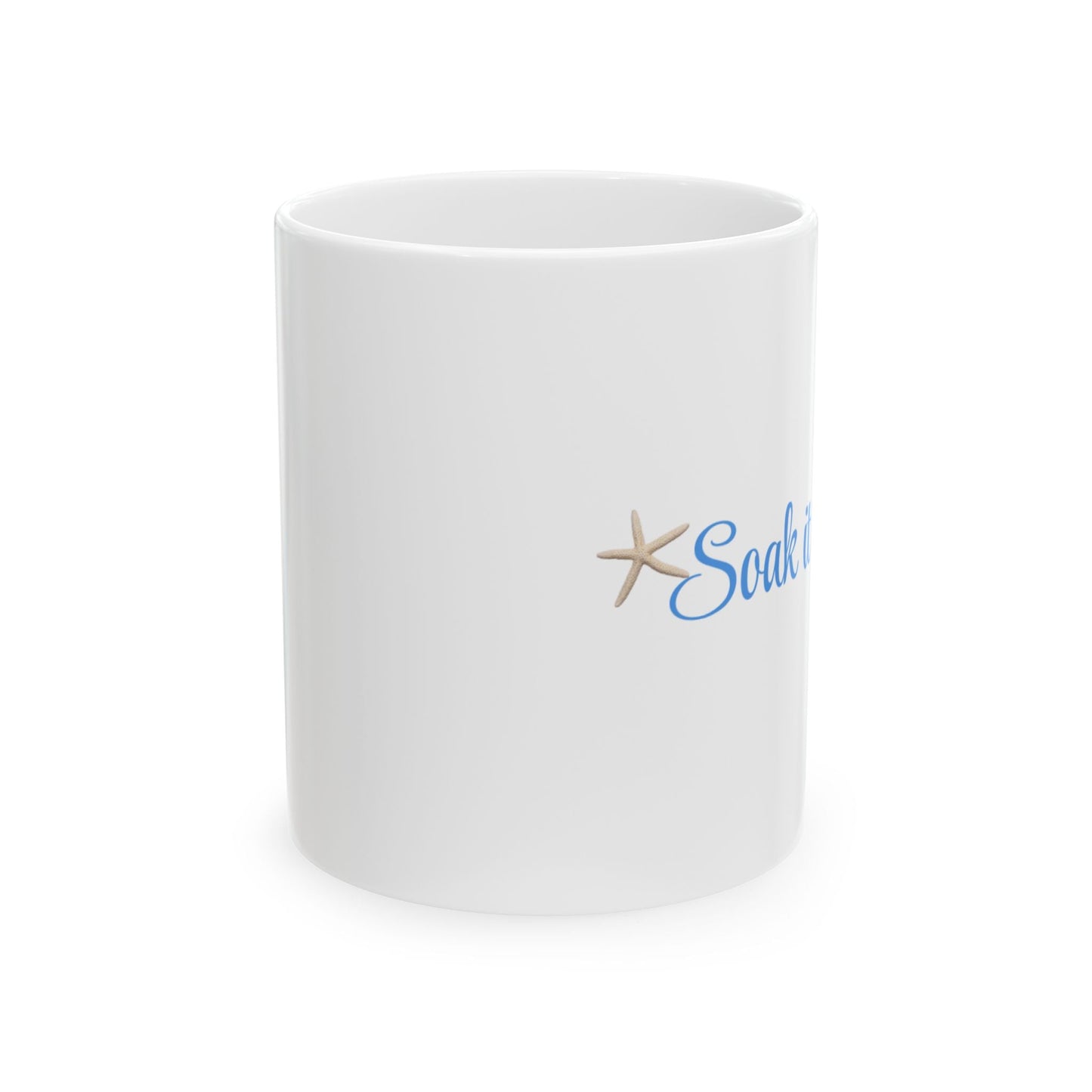 Beach Vibes Ceramic Mug - Soak Up the Sun, Summer Coffee Cup, Nautical Gift, Coastal Home Decor, Ocean Lover's Drinkware - ThriveMinded & WellHaven Co