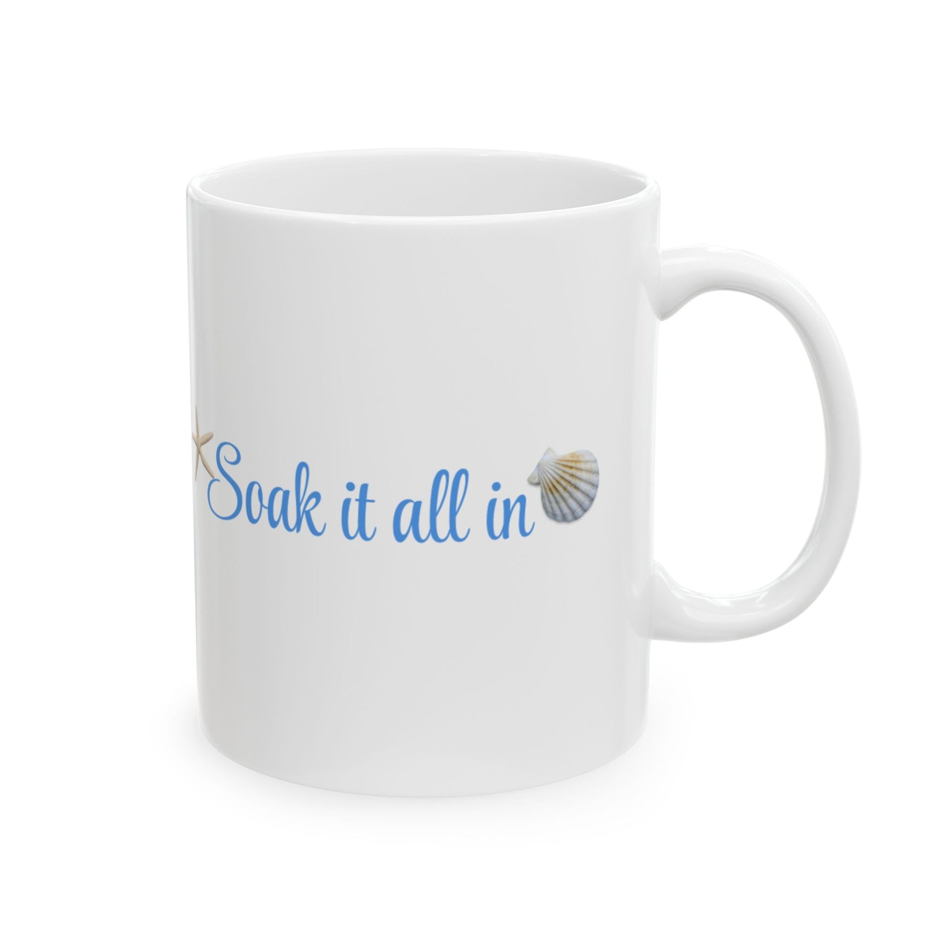 Beach Vibes Ceramic Mug - Soak Up the Sun, Summer Coffee Cup, Nautical Gift, Coastal Home Decor, Ocean Lover's Drinkware - ThriveMinded & WellHaven Co