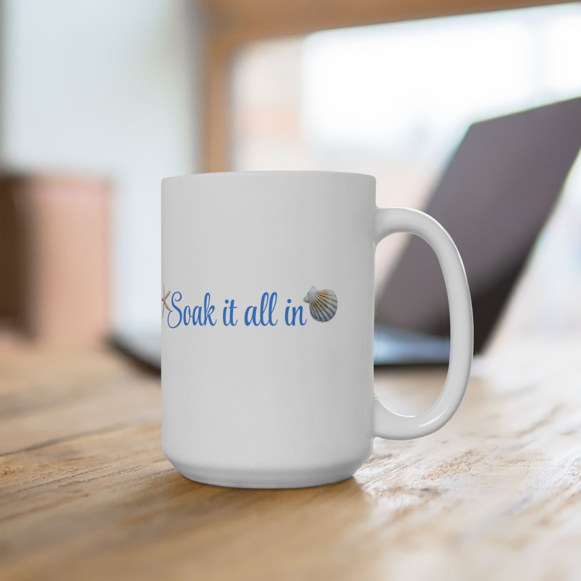 Beach Vibes Ceramic Mug - Soak Up the Sun, Summer Coffee Cup, Nautical Gift, Coastal Home Decor, Ocean Lover's Drinkware - ThriveMinded & WellHaven Co