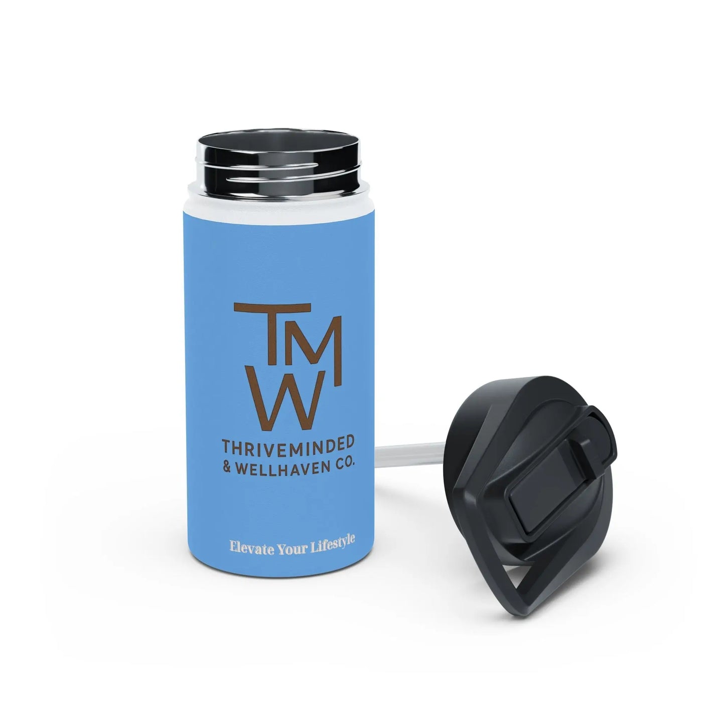 Custom Stainless Steel Water Bottle with Straw Lid – Insulated Reusable Drink Bottle by ThriveMinded & WellHaven Co | Eco - Friendly, Leak - Proof, Hot & Cold Flask for Gym, Travel, Office - ThriveMinded & WellHaven Co
