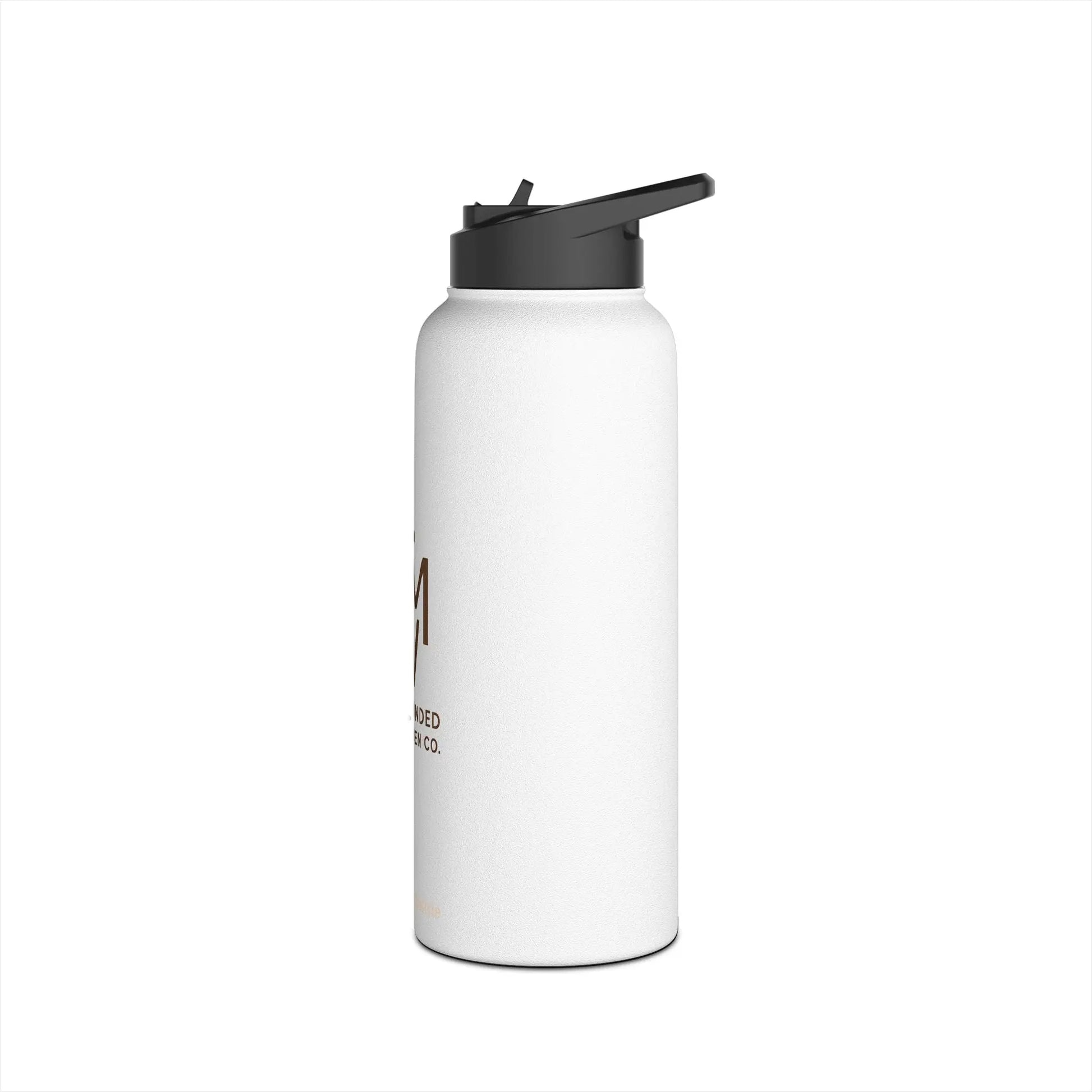 Custom White Stainless Steele Water Bottle - ThriveMinded & WellHaven Co/Eco Bottle in 3 Sizes/ Branded Wellness Hydration - ThriveMinded & WellHaven Co